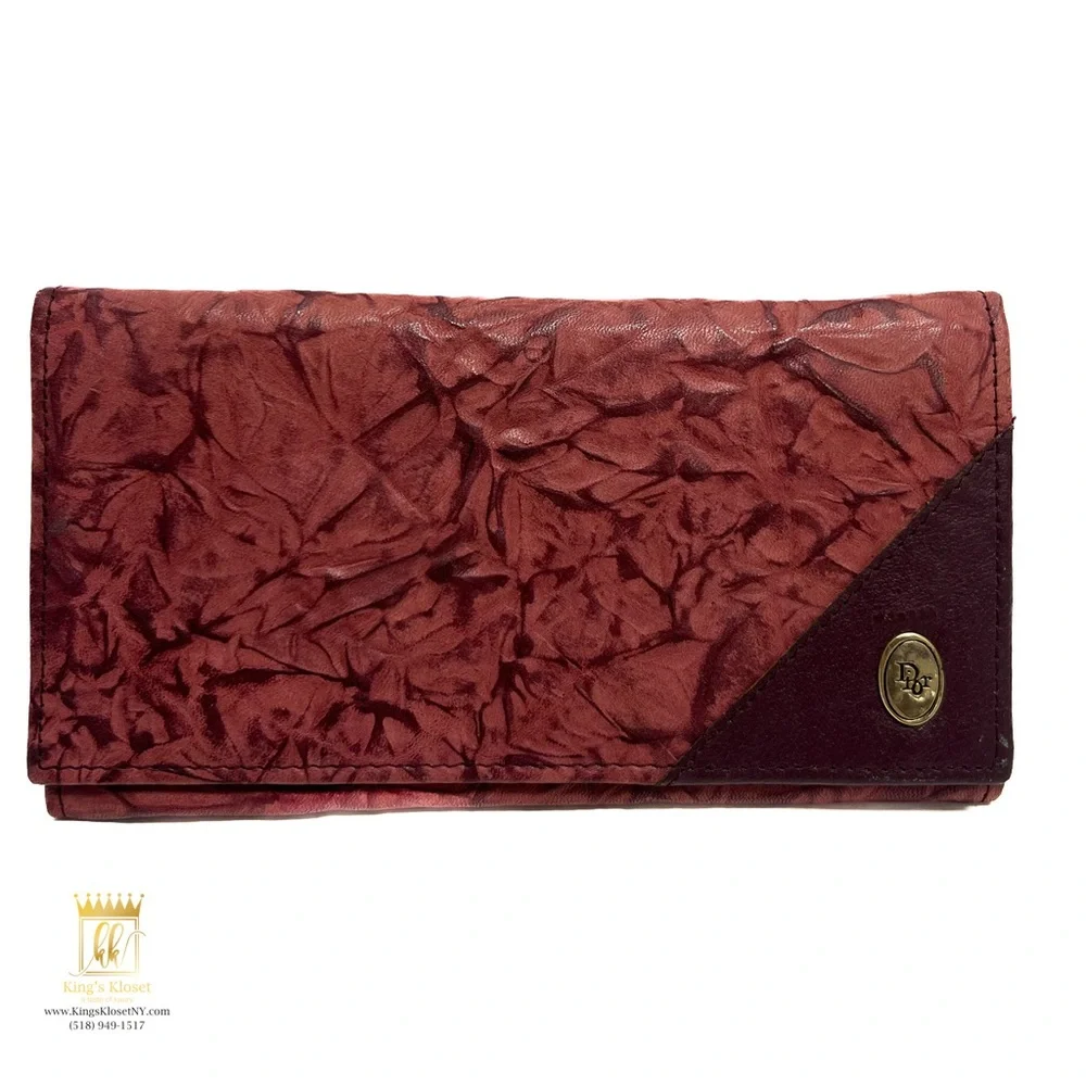 Dior crumpled leather wallet